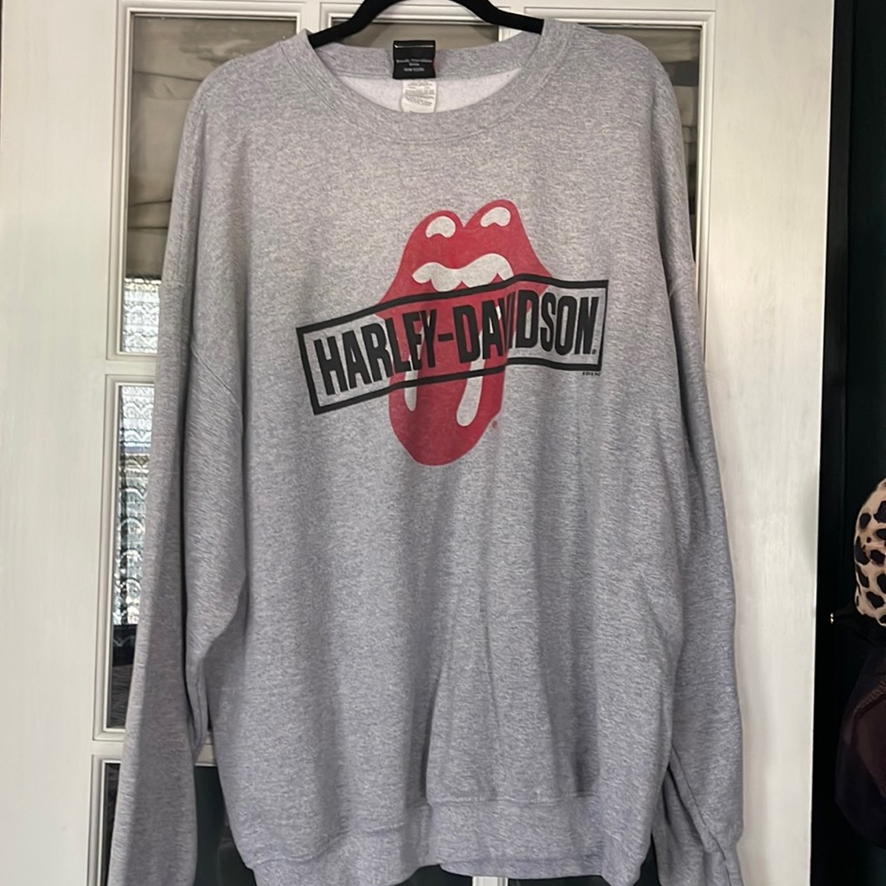 Harley Davidson and Rolling Stones sweatshirt